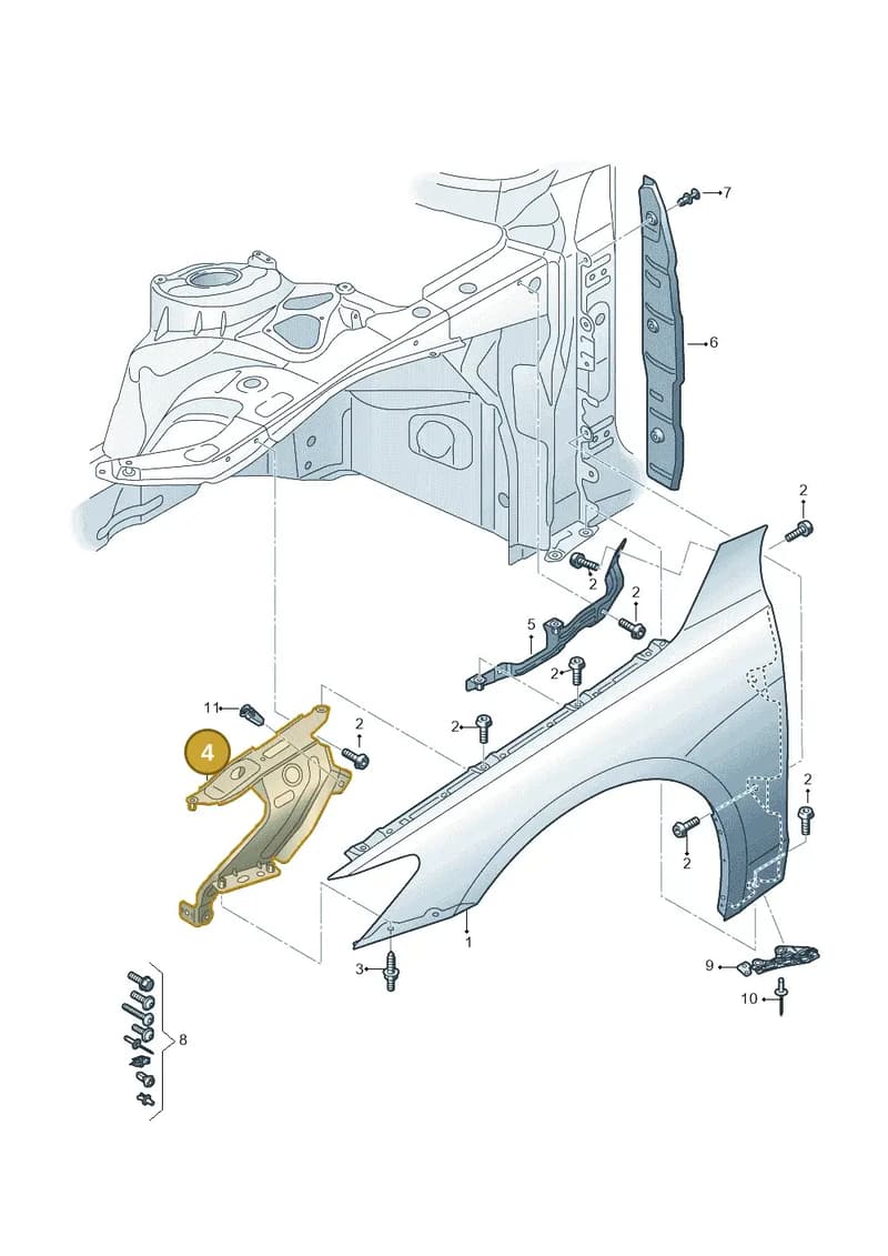 4K8821132A — Audi RS7 Sportback (2019-2025) diagram 538821000, position 4