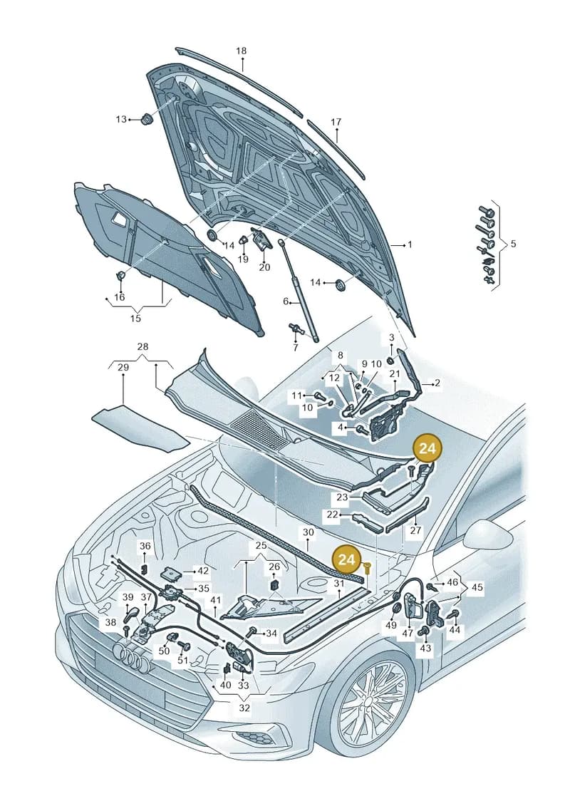4K8821699 — Audi RS7 Sportback (2019-2025) diagram 435823000, position 24