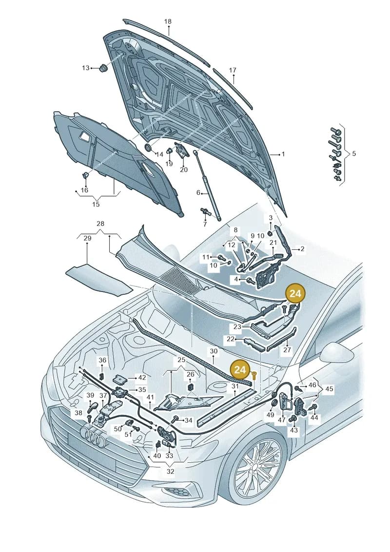 4K8821699 — Audi RS6 Avant (2019-2025) diagram 430823000, position 24