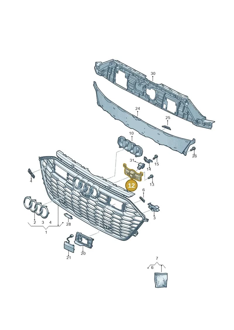 4K8853231B — Audi RS6 Avant (2019-2025) diagram 537853400, position 12