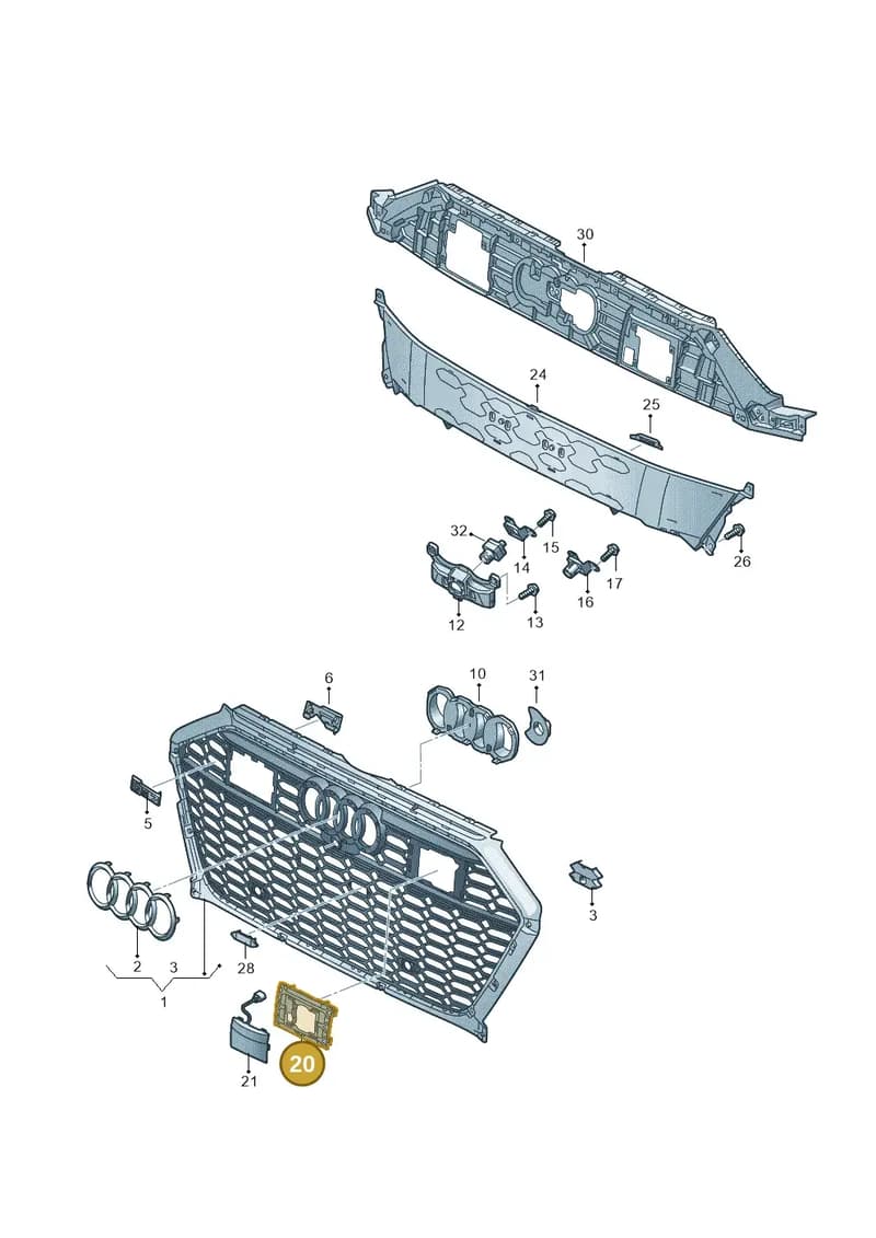 4K8853294BT94 — Audi RS6 Avant (2019-2025) diagram 538853300, position 20