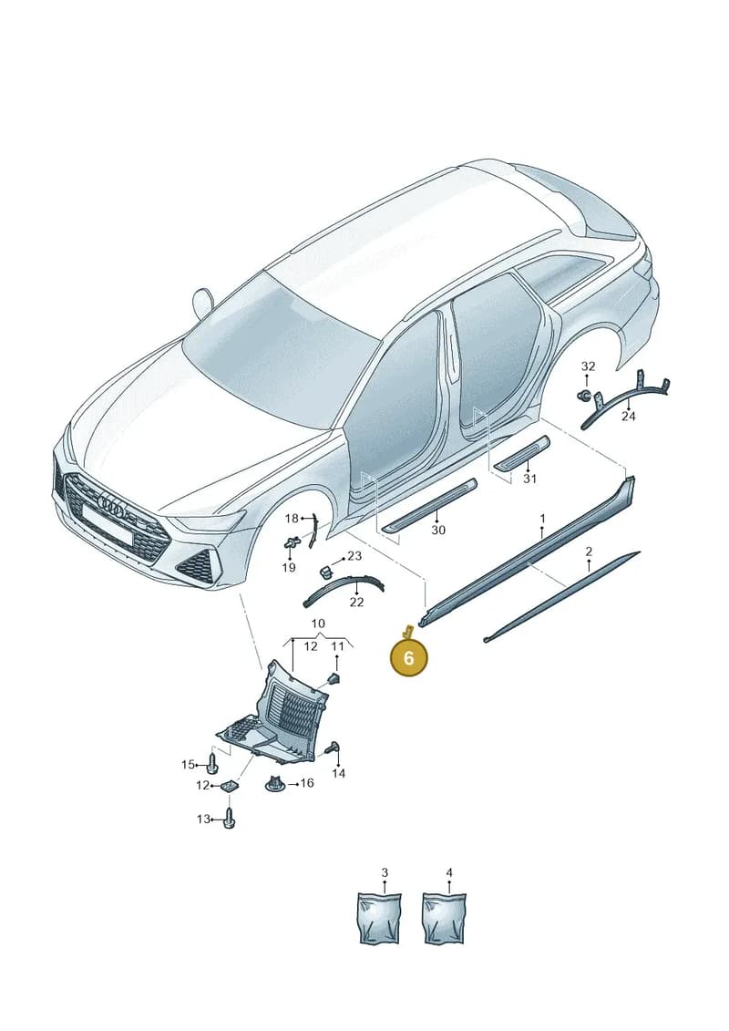 4K8853388 — Audi RS6 Avant (2019-2025) diagram 537853000, position 6
