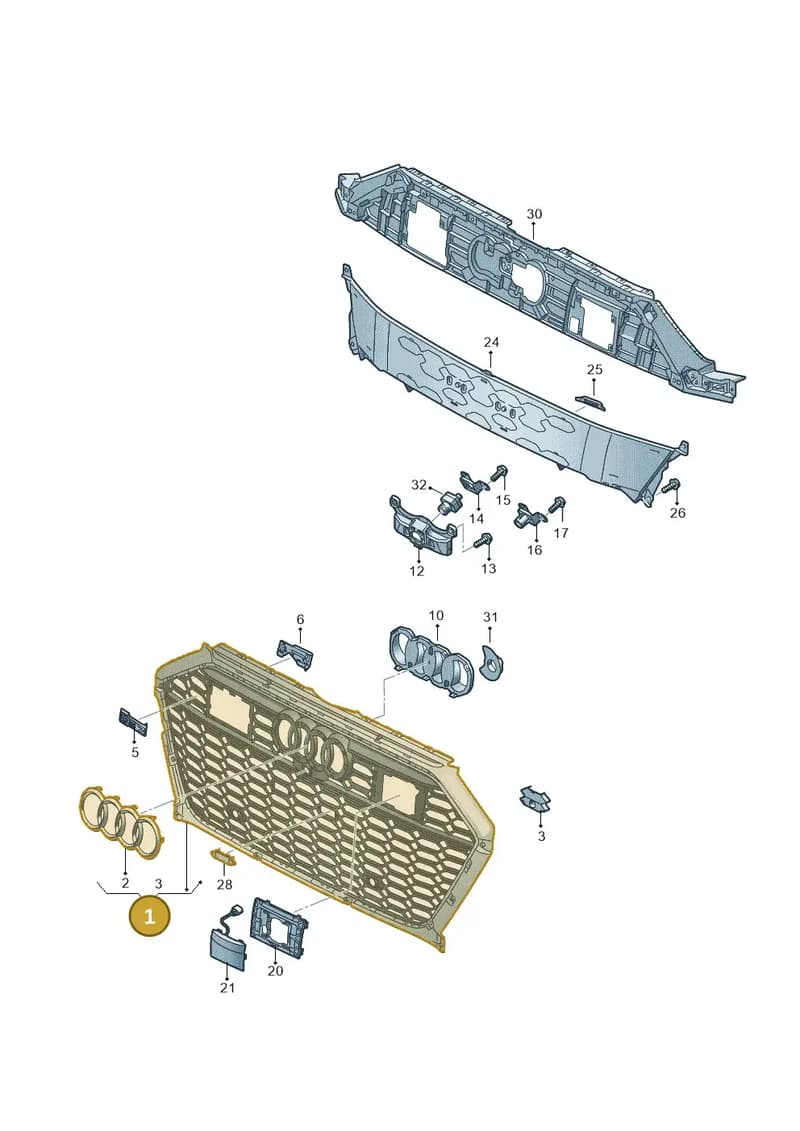 4K8853651FT94 — Audi RS6 Avant (2019-2025) diagram 538853300, position 1