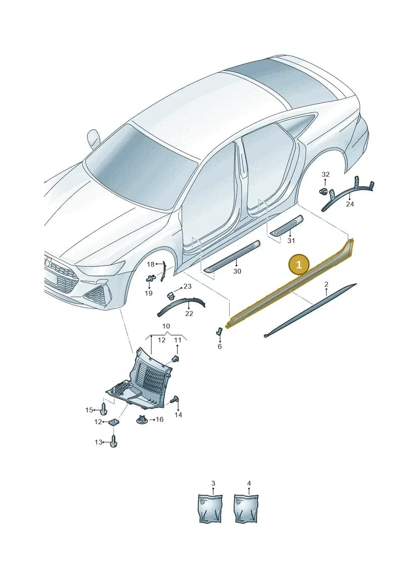 4K8853860BGRU — Audi RS7 Sportback (2019-2025) diagram 538853000, position 1