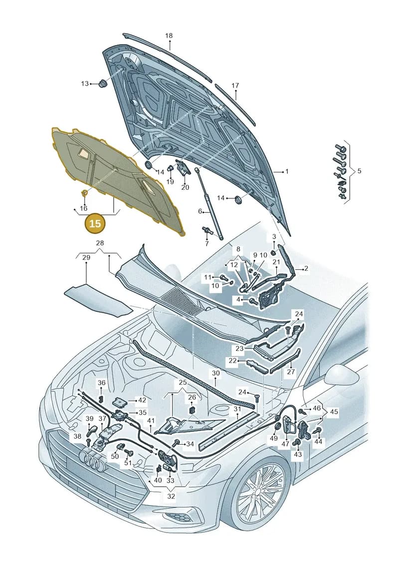 4K8863825A — Audi RS7 Sportback (2019-2025) diagram 435823000, position 15