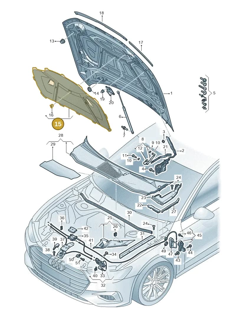 4K8863825A — Audi RS6 Avant (2019-2025) diagram 430823000, position 15