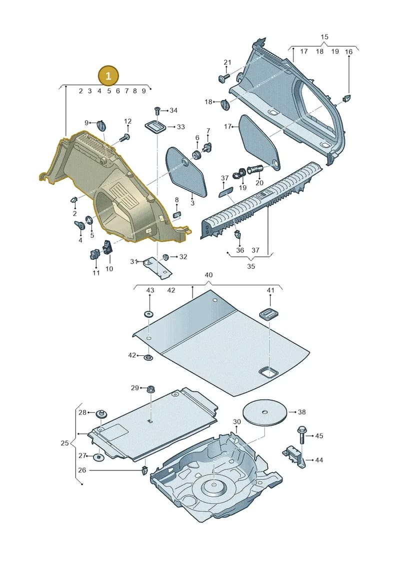 4K8863879FPQU — Audi A7 Sportback (2018-2025) diagram 435863800, position 1