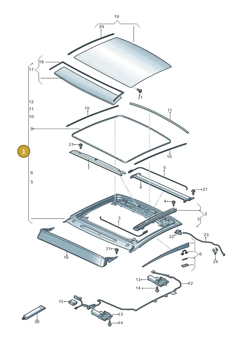 4K8877049 — Audi RS7 Sportback (2019-2025) diagram 435877000, position 1