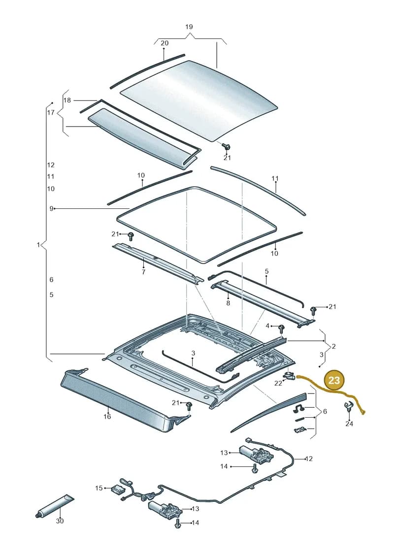 4K8877203A — Audi RS7 Sportback (2019-2025) diagram 435877000, position 23
