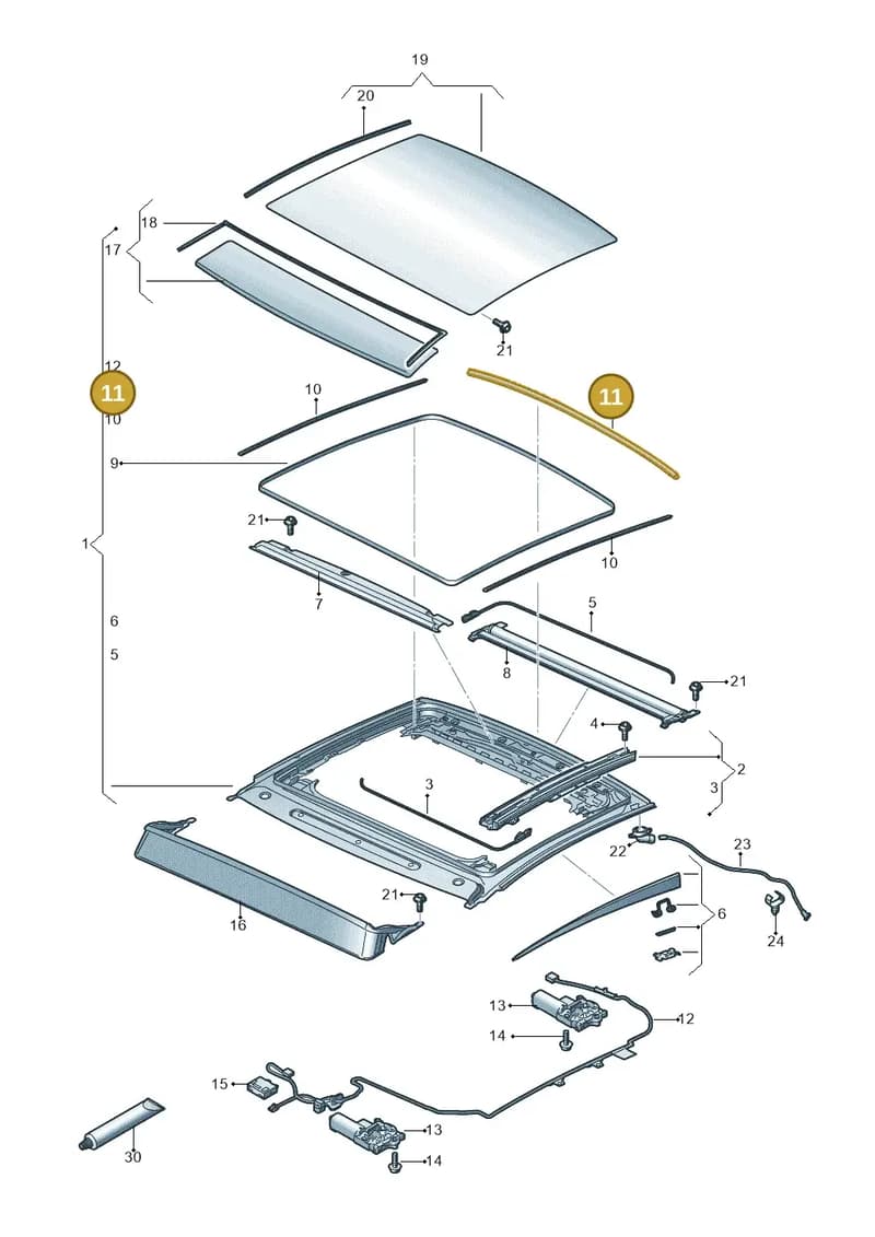4K8877297A — Audi RS7 Sportback (2019-2025) diagram 435877000, position 11