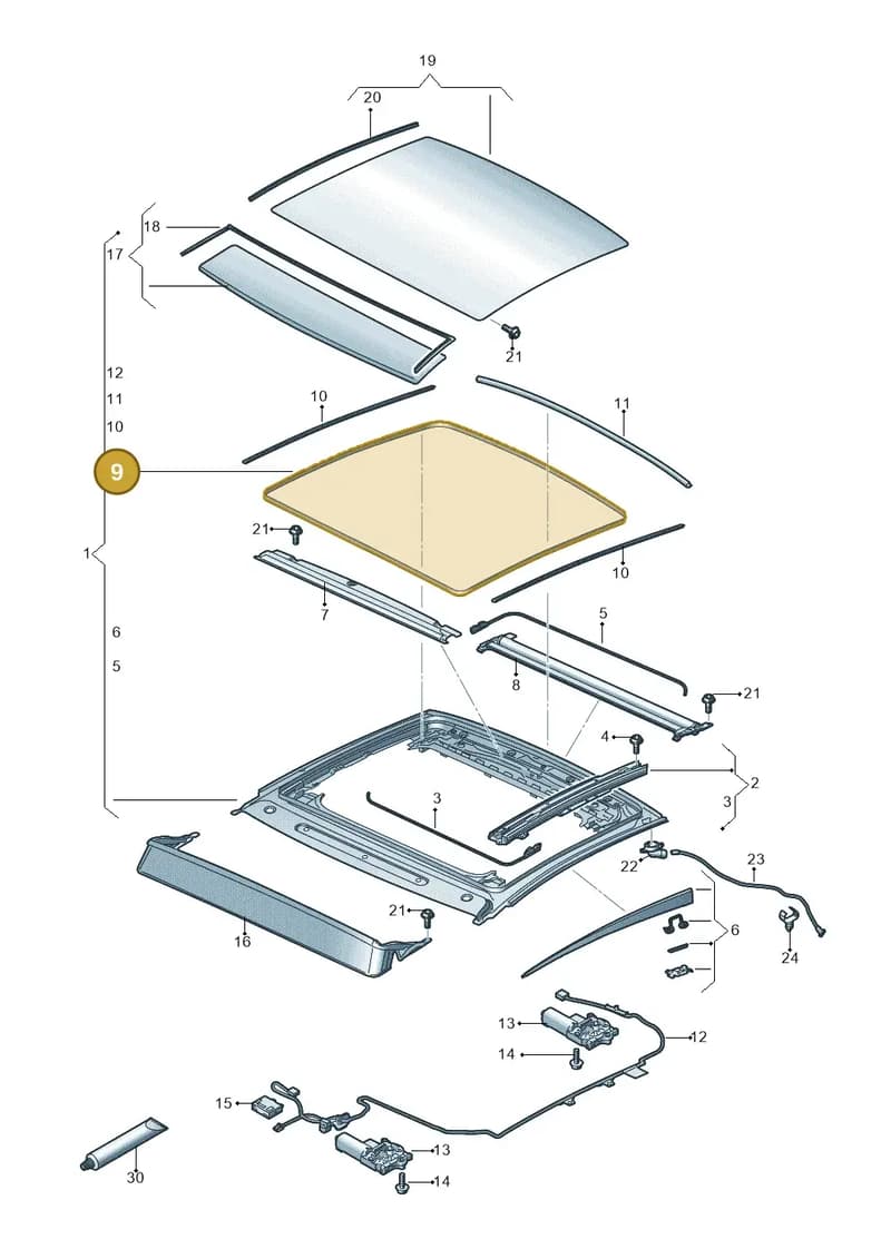 4K8877439 — Audi RS7 Sportback (2019-2025) diagram 435877000, position 9