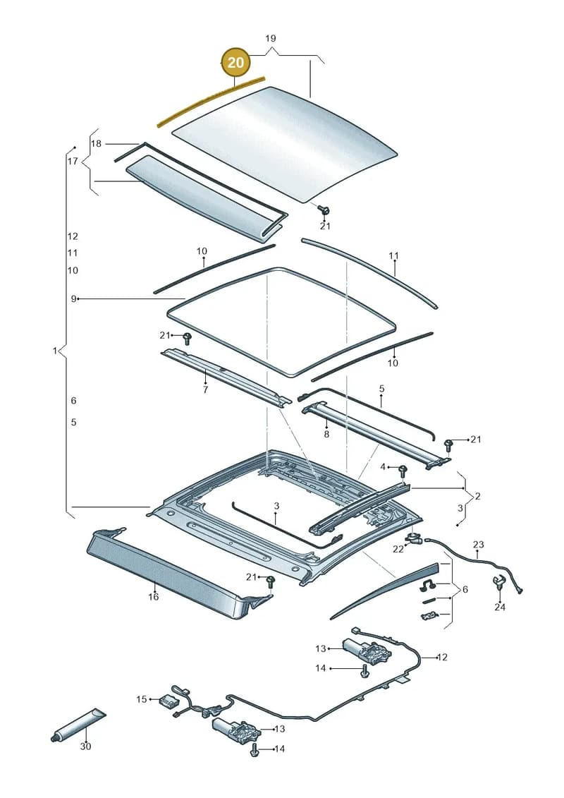 4K8877459 — Audi RS7 Sportback (2019-2025) diagram 435877000, position 20
