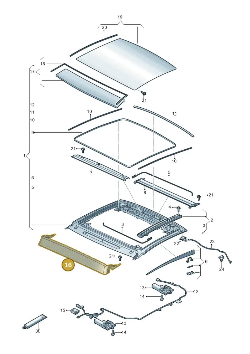 4K8877651A — Audi RS7 Sportback (2019-2025) diagram 435877000, position 16