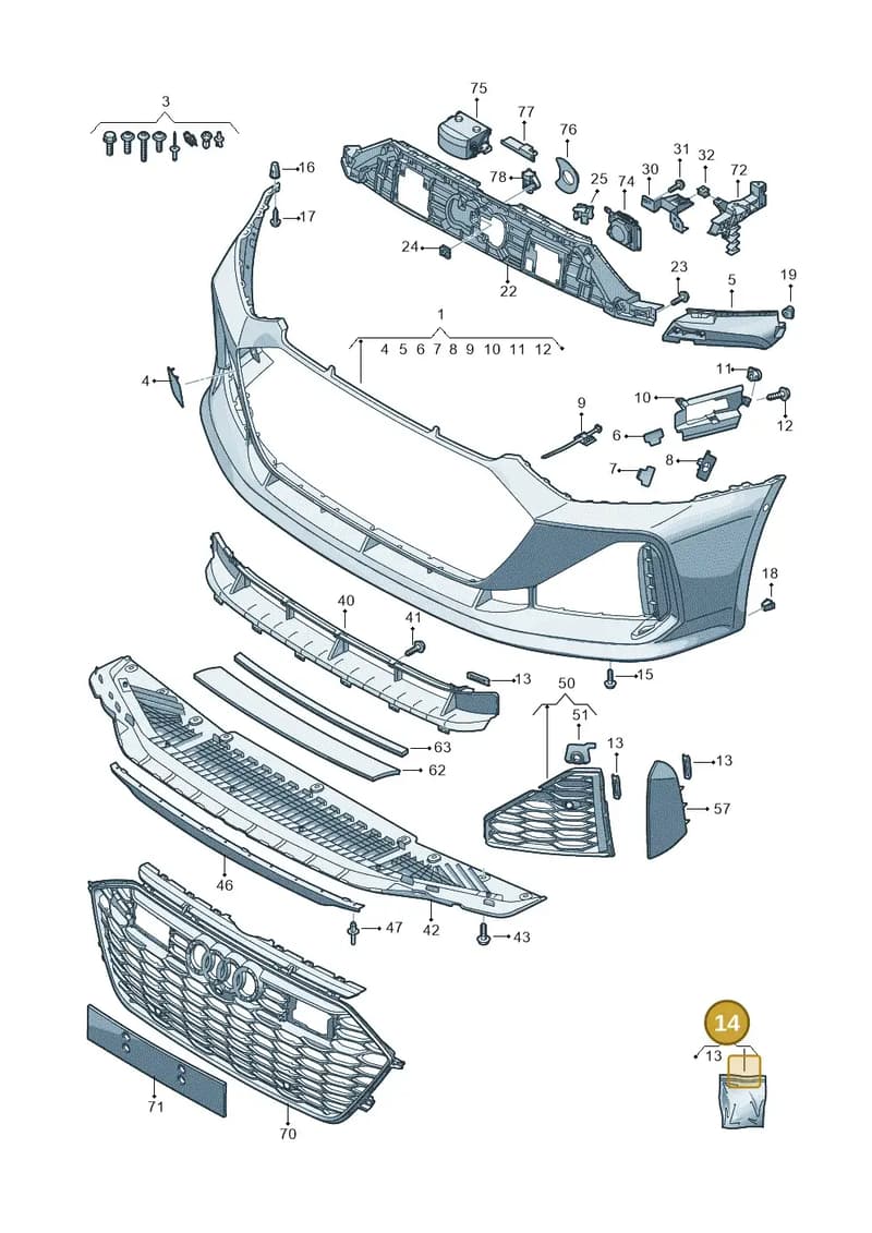 4K8898035 — Audi RS6 Avant (2019-2025) diagram 537807200, position 14