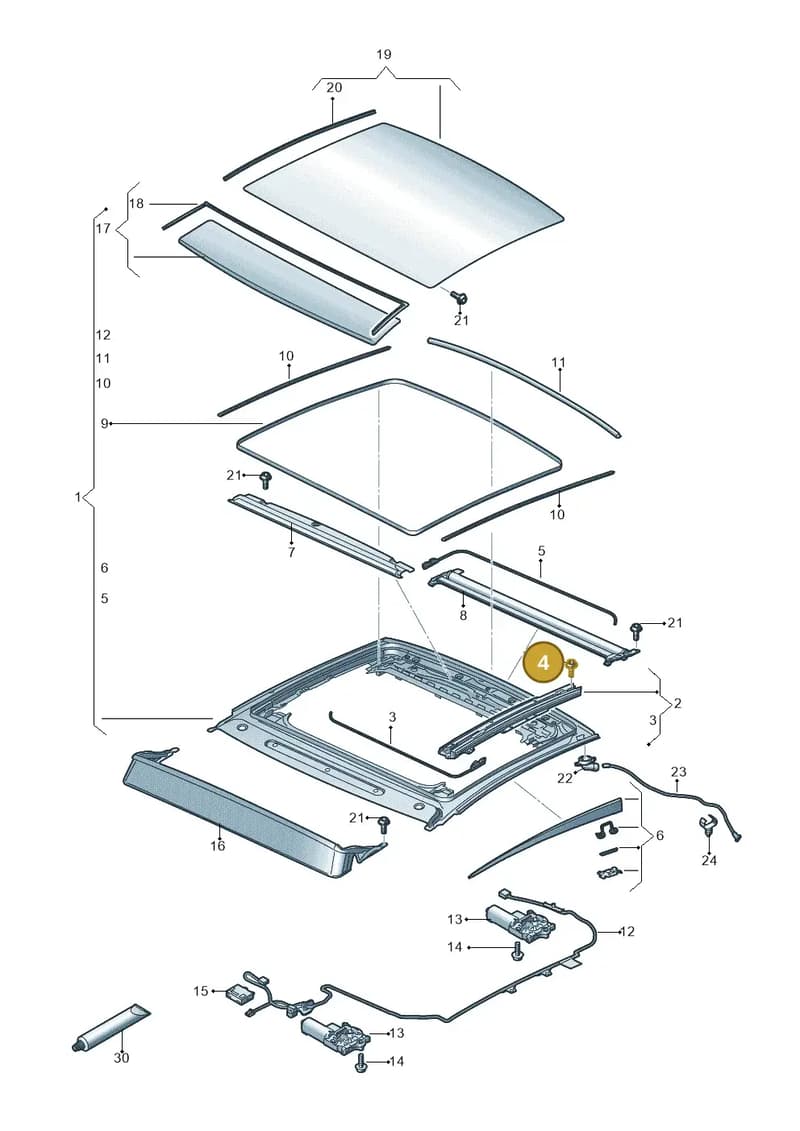 4K8898173 — Audi RS7 Sportback (2019-2025) diagram 435877000, position 4