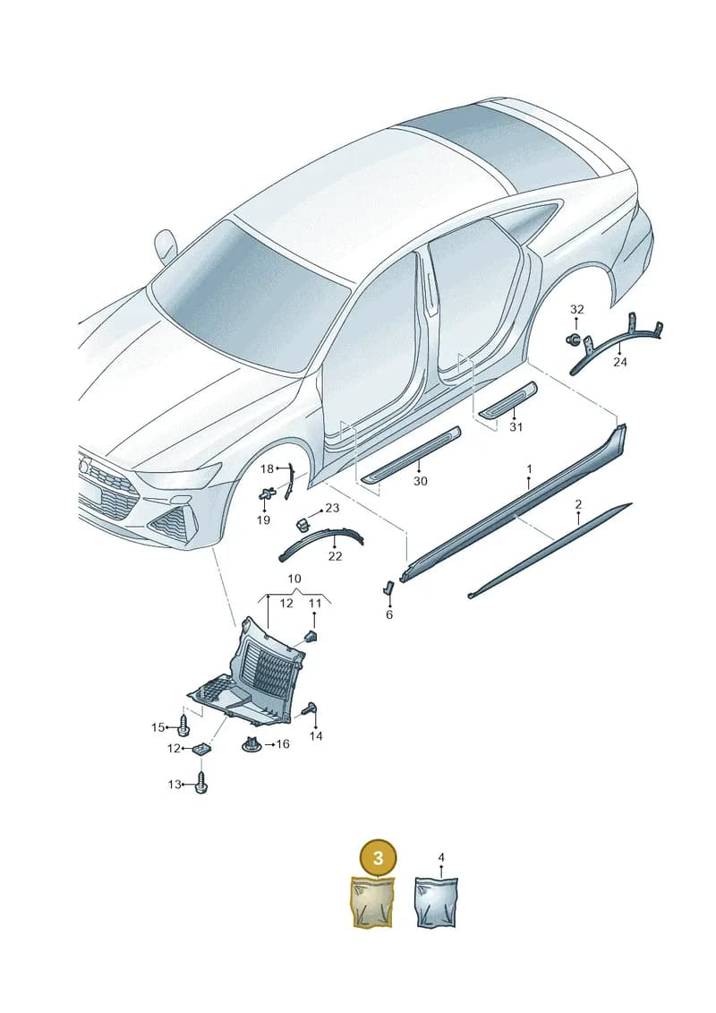 4K8898909B — Audi RS7 Sportback (2019-2025) diagram 538853000, position 3