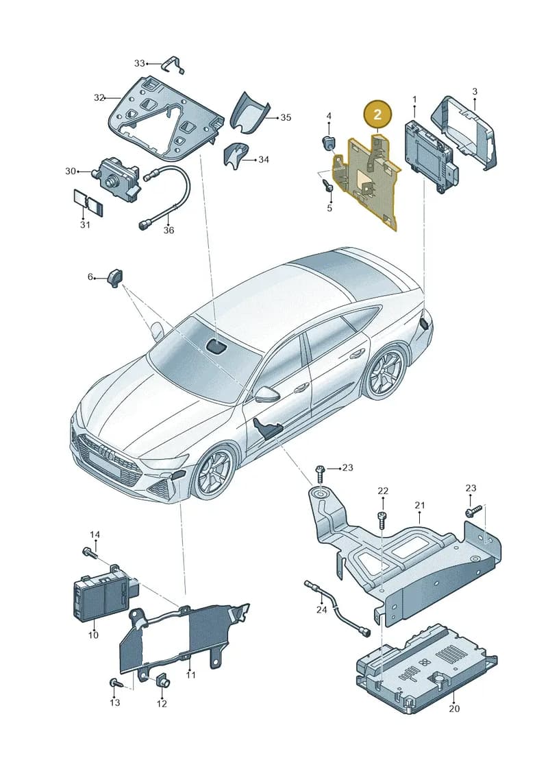 4K8907461 — Audi RS7 Sportback (2019-2025) diagram 538907220, position 2