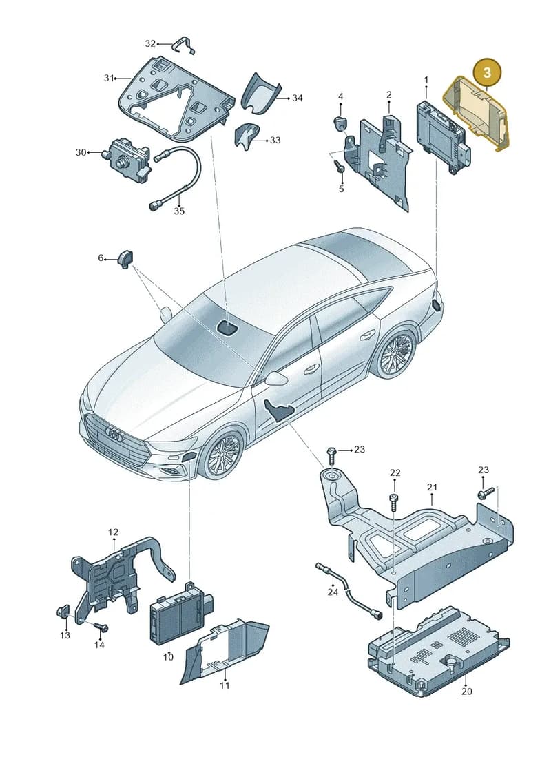 4K8907694 — Audi A7 Sportback (2018-2025) diagram 435907350, position 3