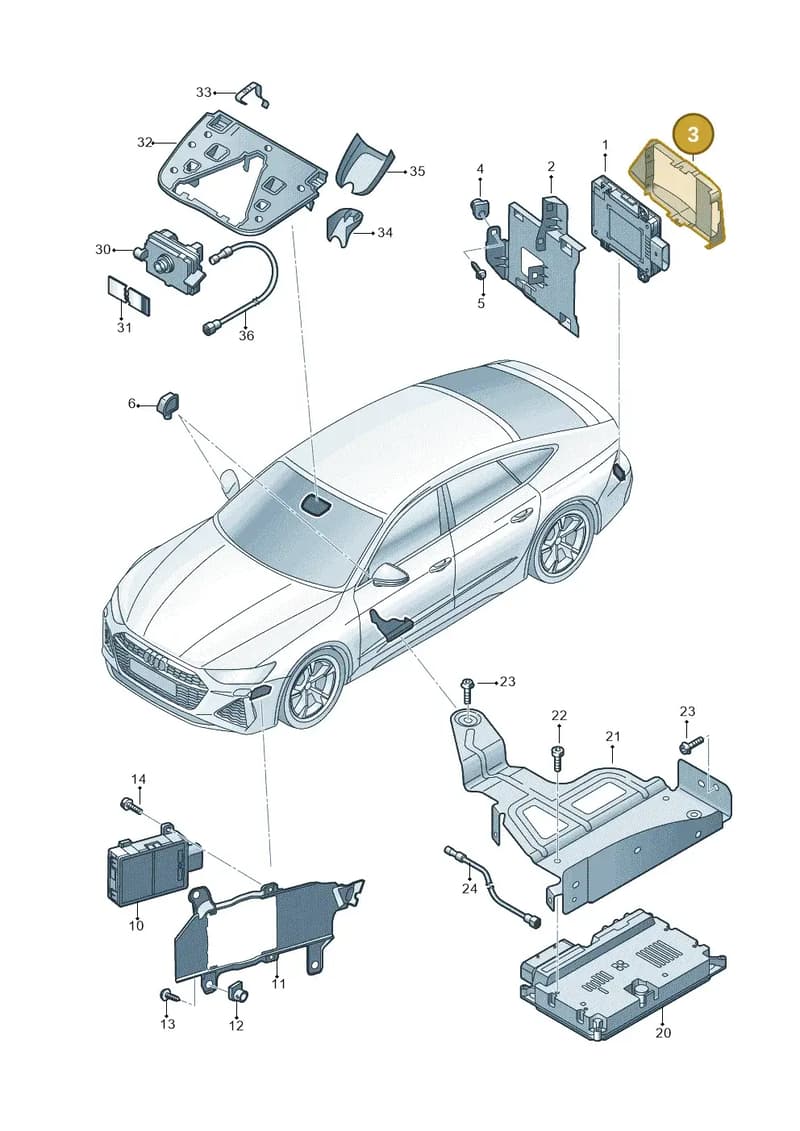 4K8907694 — Audi RS7 Sportback (2019-2025) diagram 538907220, position 3