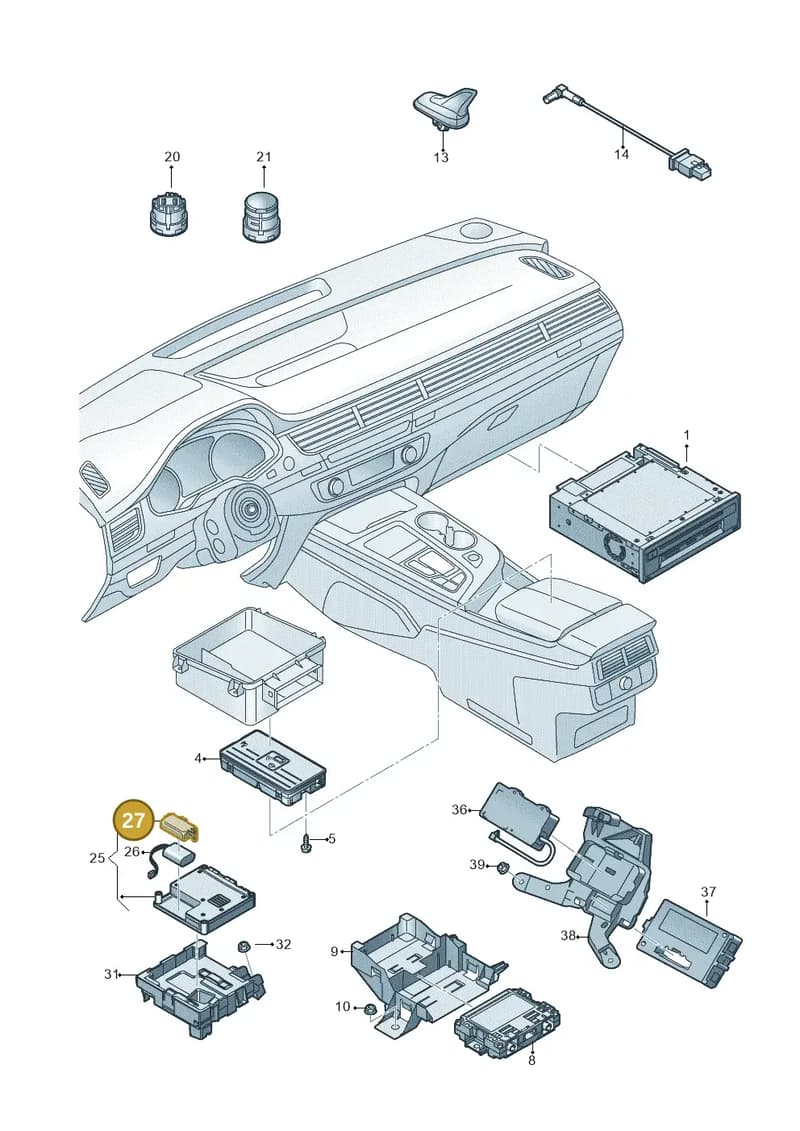 4K8907729 — Audi Q7 (2015-2025) diagram 859035055, position 27