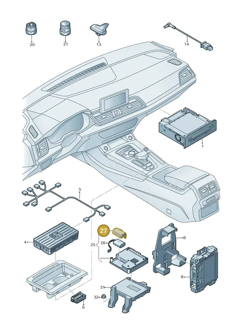 4K8907729 — Audi Q5 (2016-2025) diagram 896035055, position 27