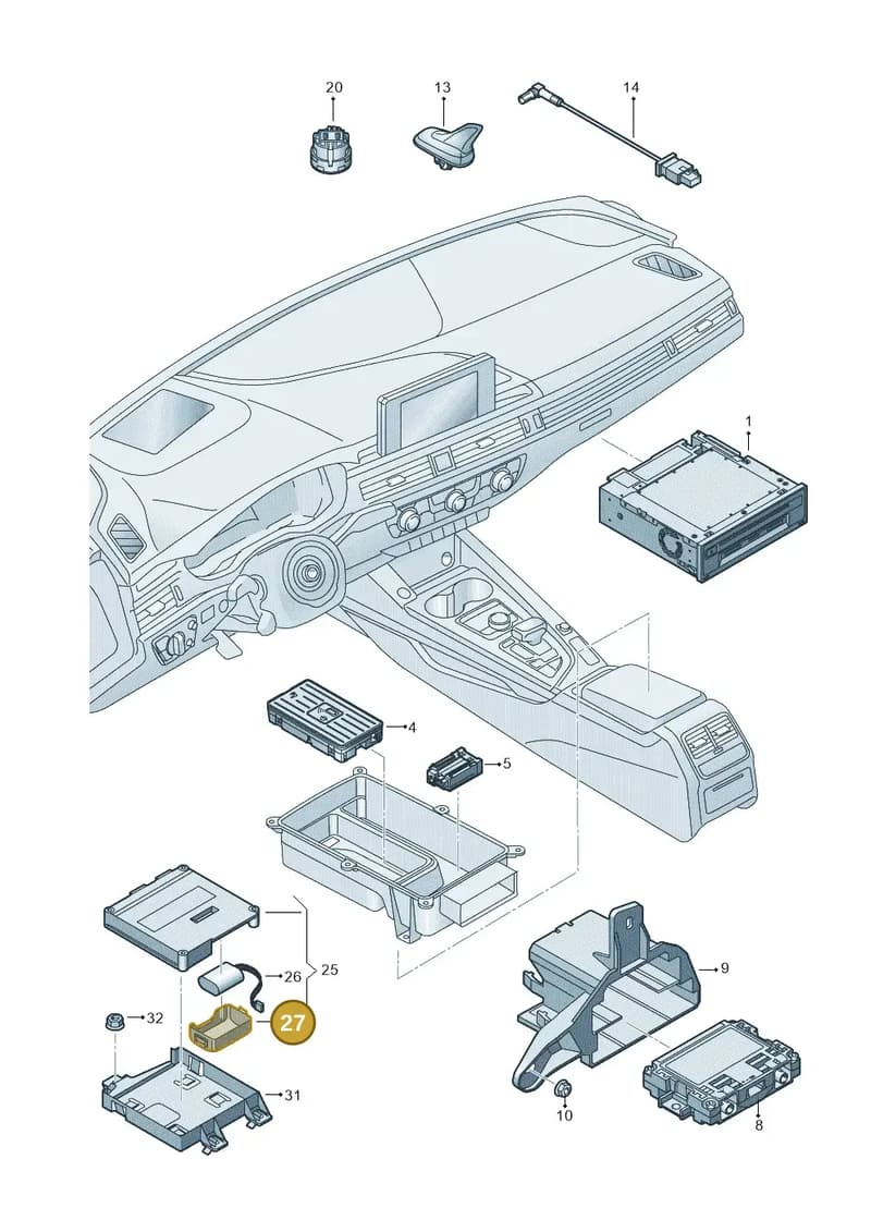 4K8907729 — Audi RS5 Sportback (2017-2025) diagram 897035055, position 27