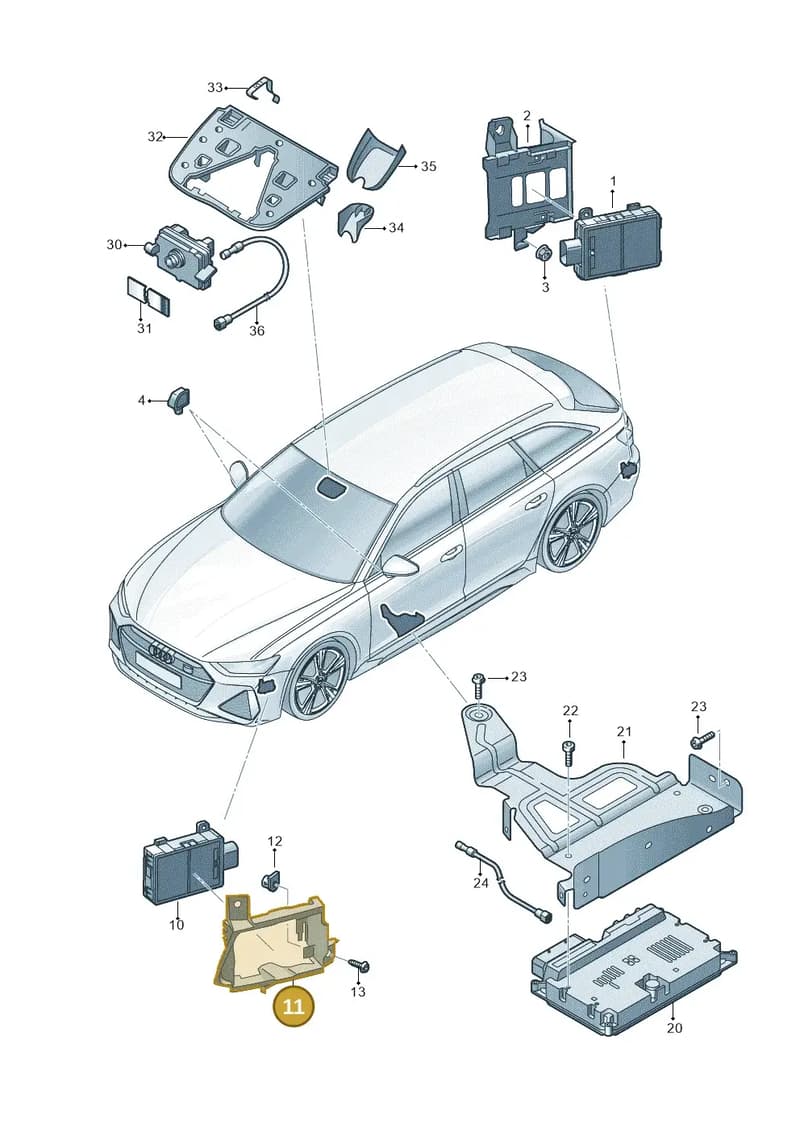4K8907912A — Audi RS6 Avant (2019-2025) diagram 537907220, position 11