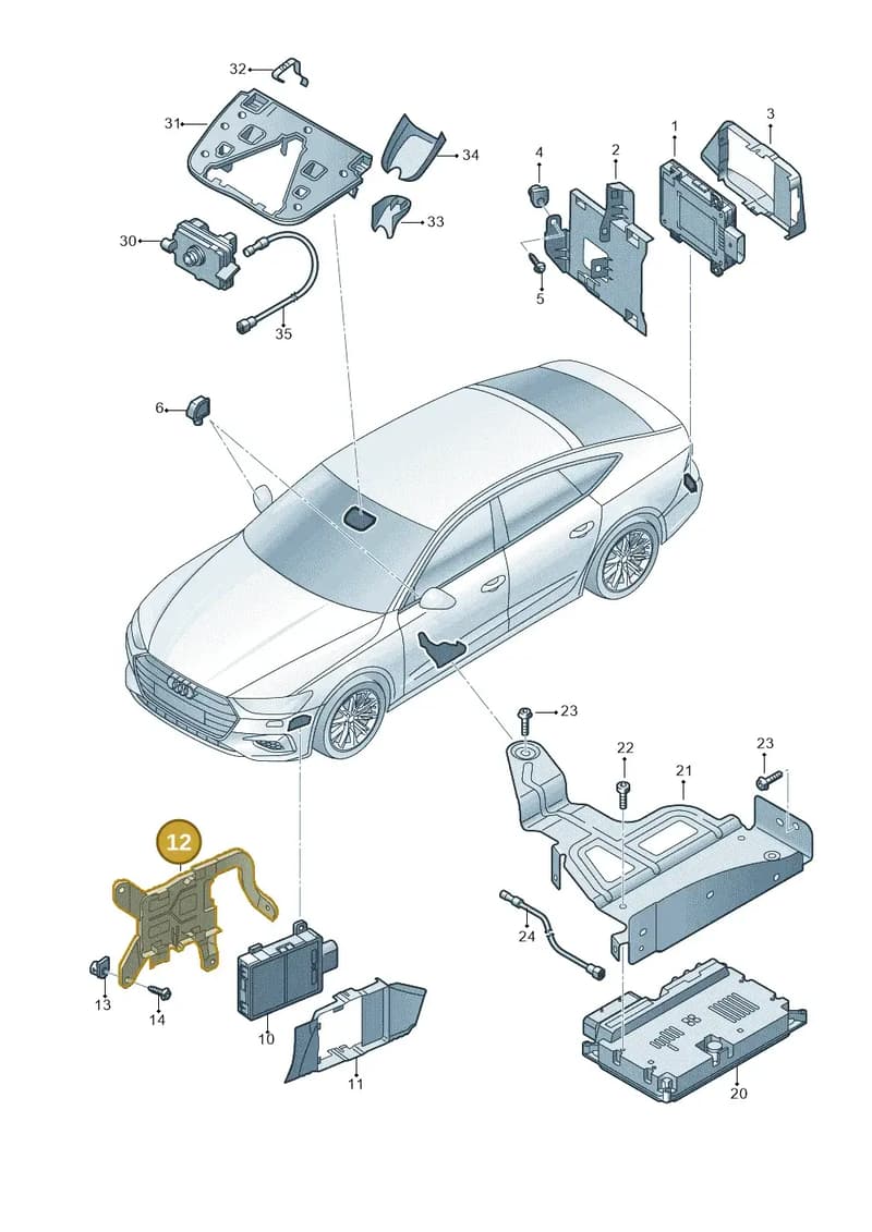 4K8907912B — Audi A7 Sportback (2018-2025) diagram 435907350, position 12