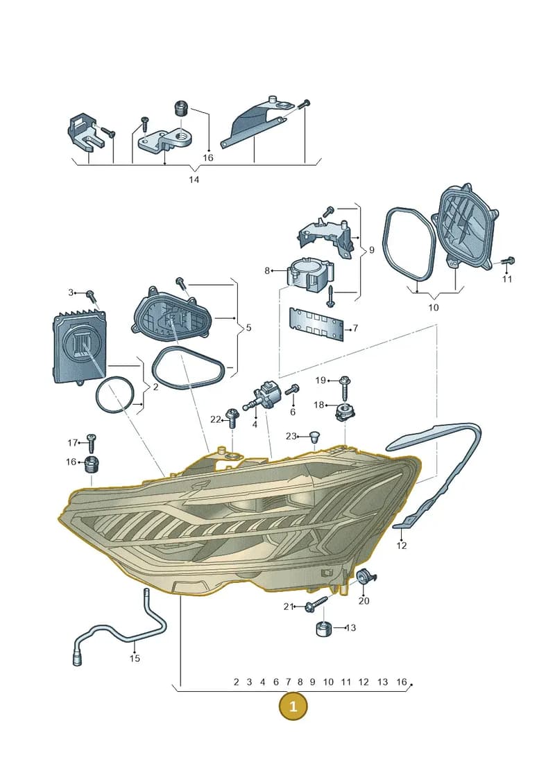 4K8941035F — Audi A7 Sportback (2018-2025) diagram 435941050, position 1