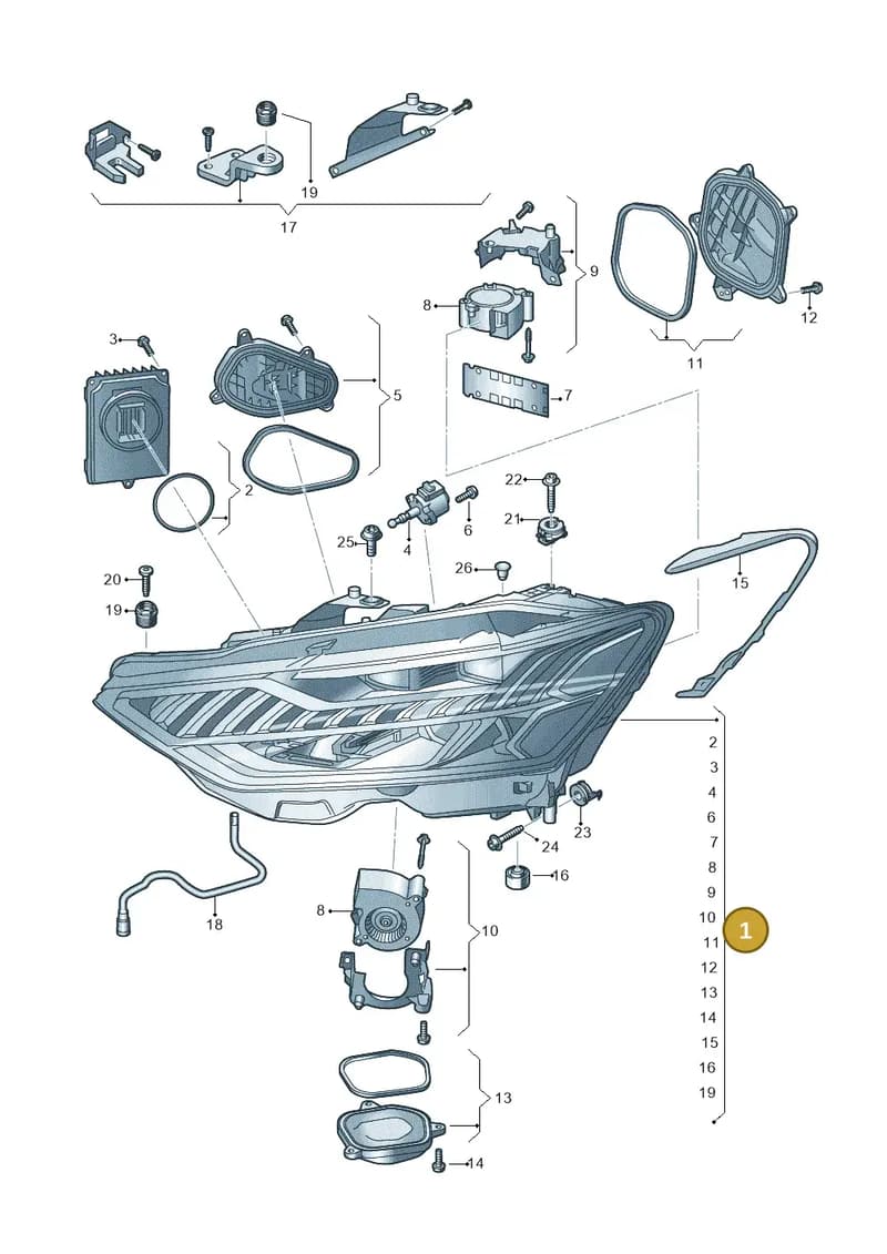 4K8941085E — Audi RS6 Avant (2019-2025) diagram 435941100, position 1