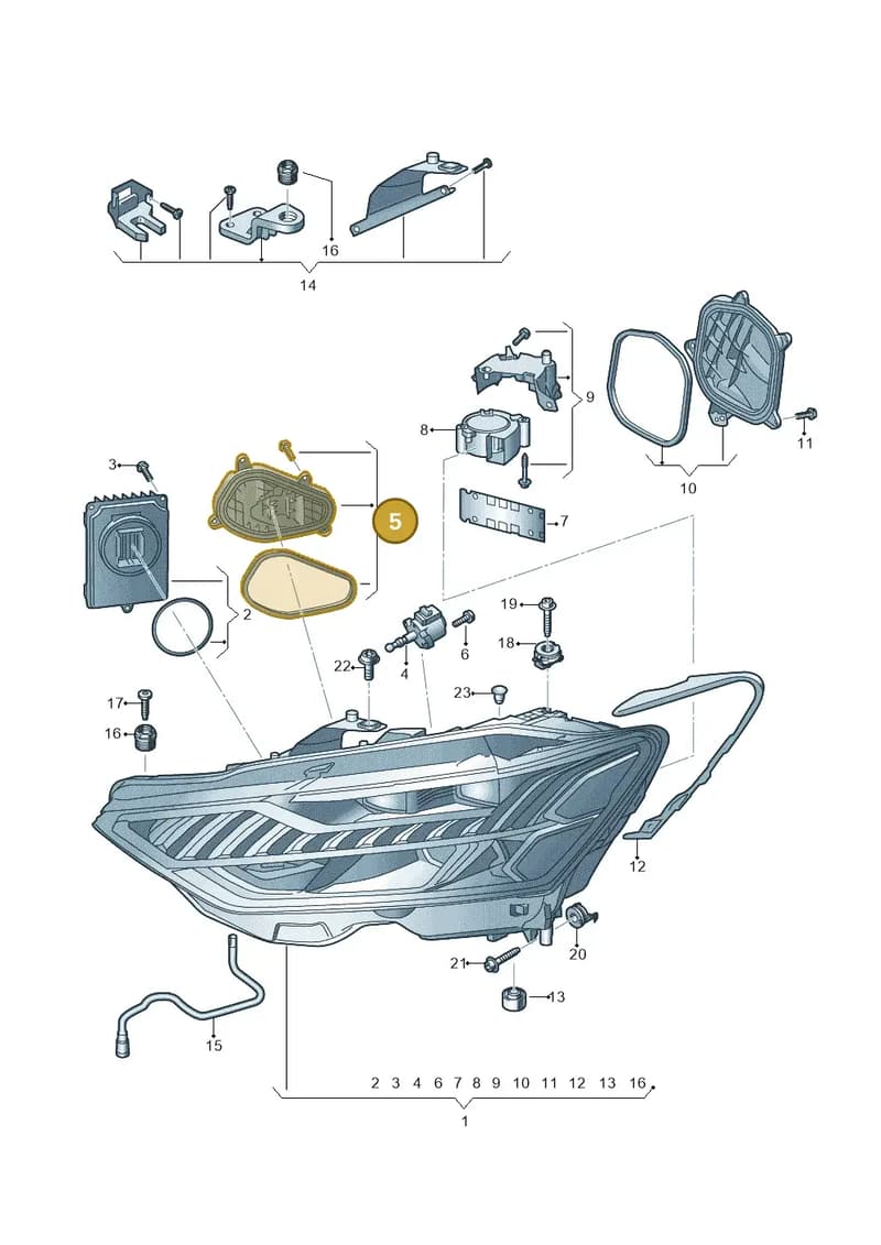 4K8941158 — Audi A7 Sportback (2018-2025) diagram 435941050, position 5