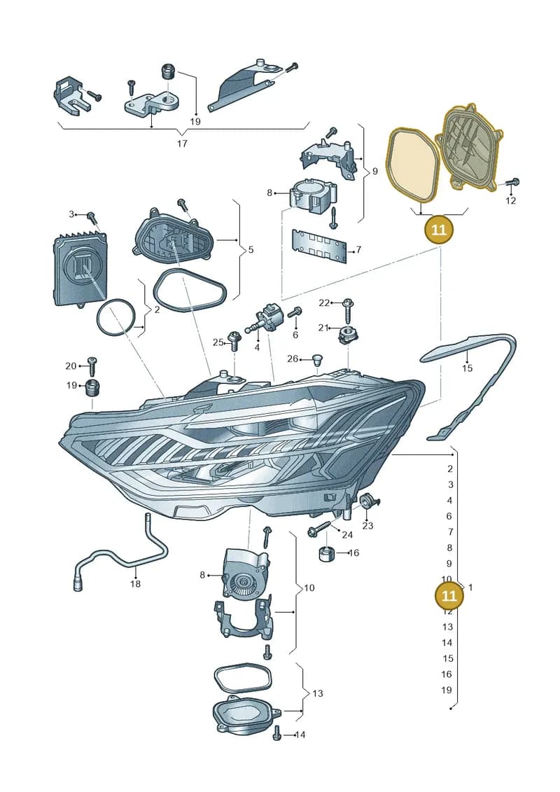 4K8941159A — Audi RS6 Avant (2019-2025) diagram 435941100, position 11