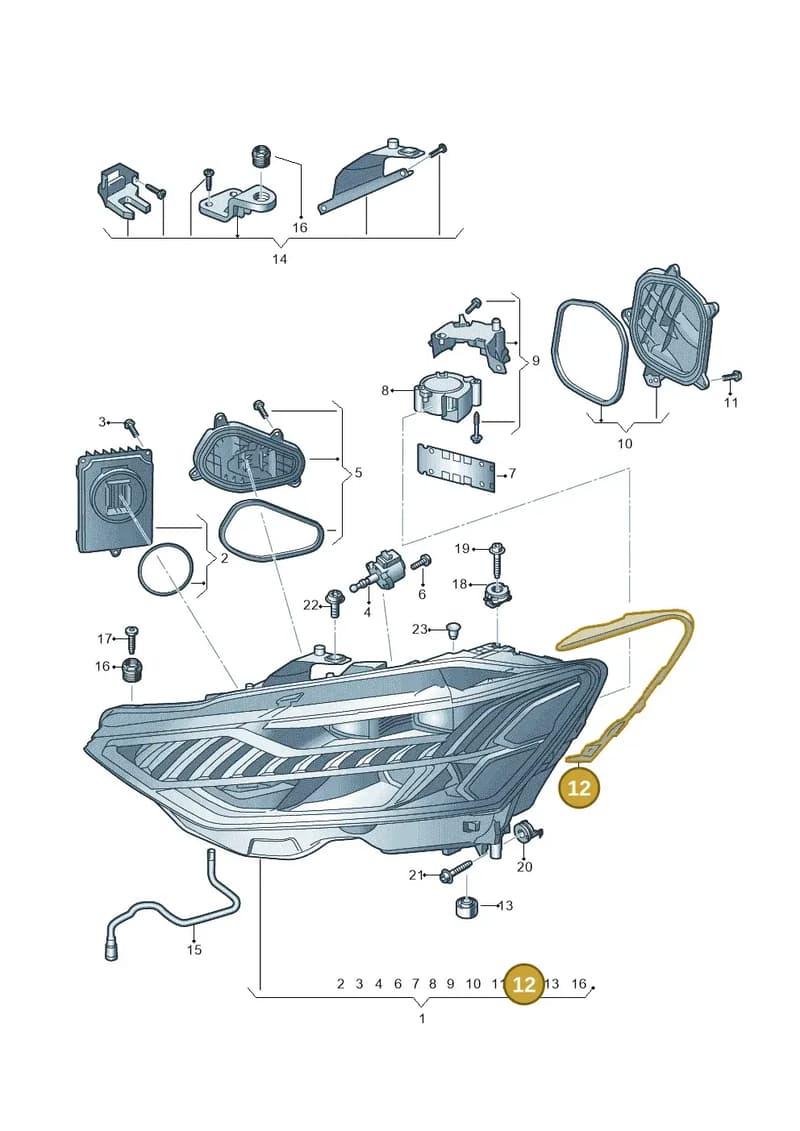 4K8941191 — Audi A7 Sportback (2018-2025) diagram 435941050, position 12