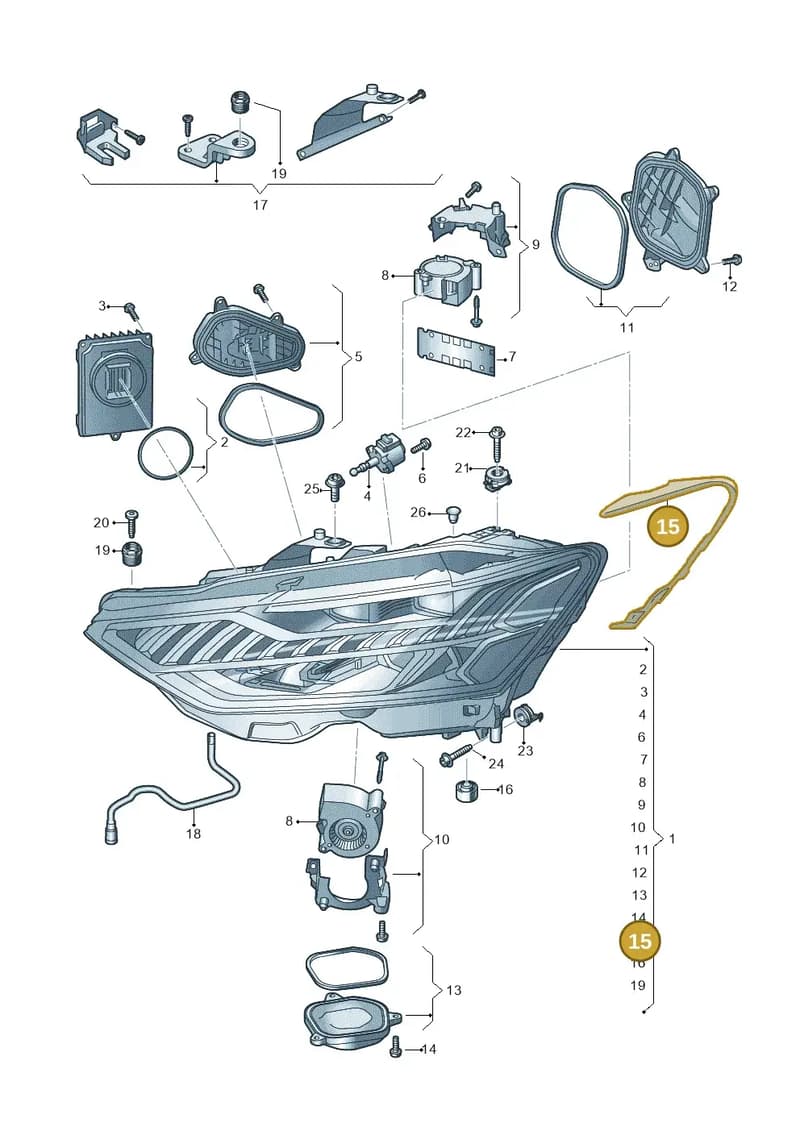 4K8941191 — Audi RS6 Avant (2019-2025) diagram 435941100, position 15