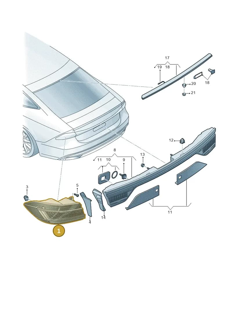 4K8945069 — Audi A7 Sportback (2018-2025) diagram 435945000, position 1