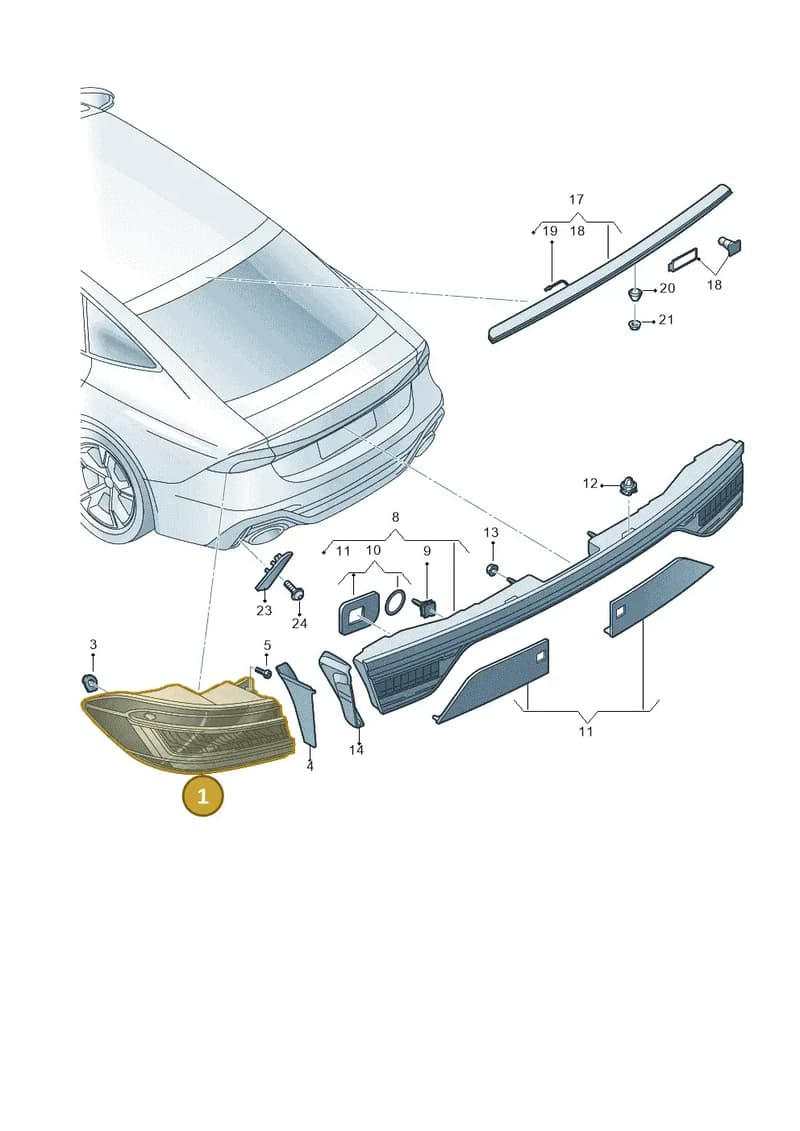4K8945069A — Audi RS7 Sportback (2019-2025) diagram 538945000, position 1