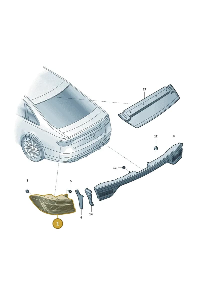 4K8945070B — Audi A7 (2021-) diagram 4kg945000, position 1