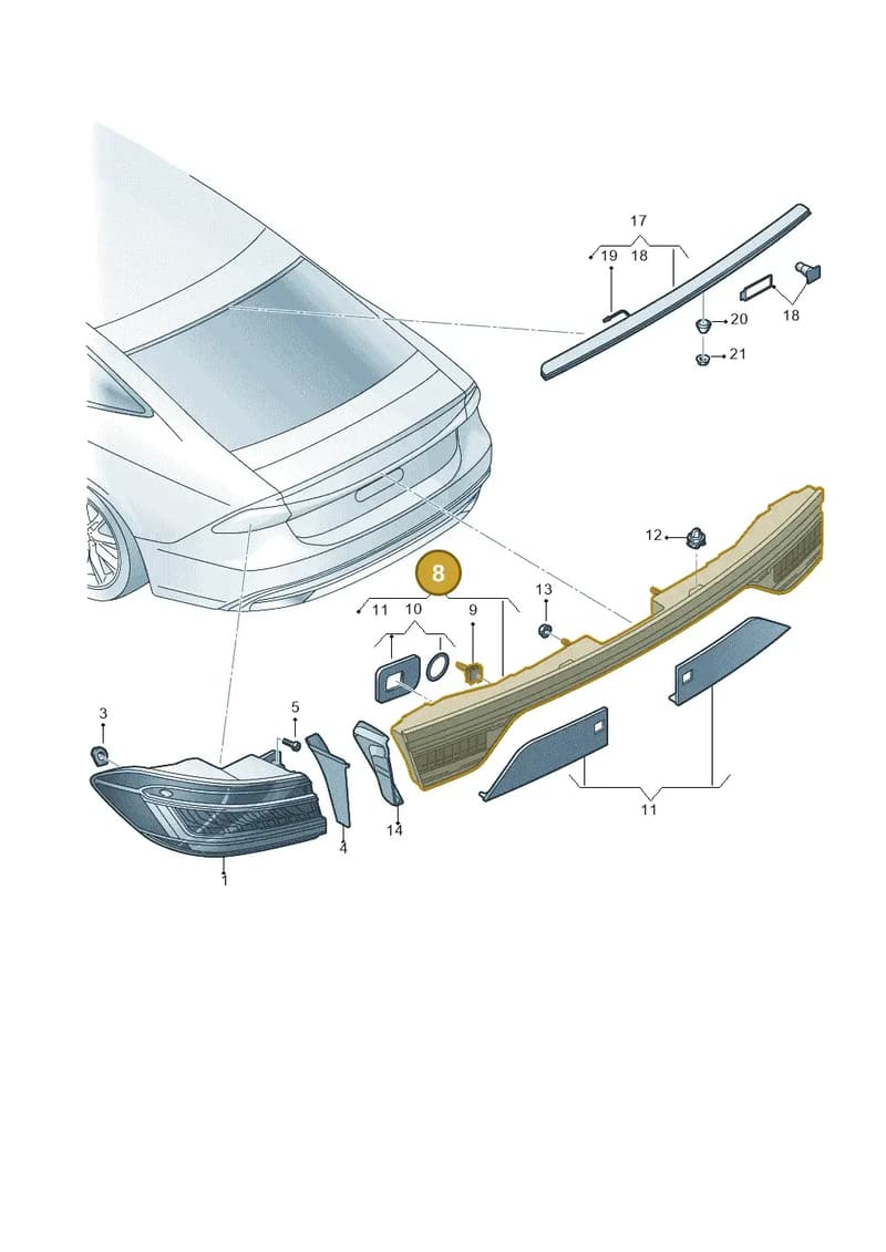 4K8945095B — Audi A7 Sportback (2018-2025) diagram 435945000, position 8