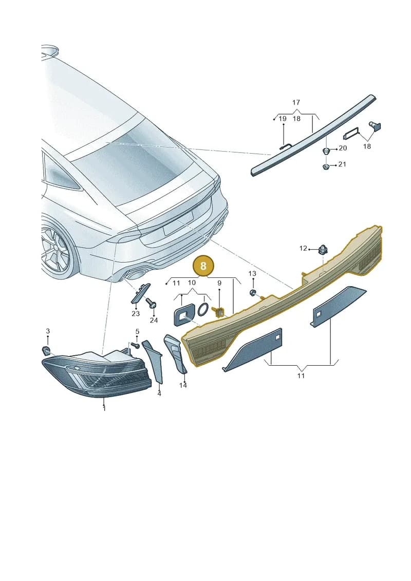 4K8945095 — Audi RS7 Sportback (2019-2025) diagram 538945000, position 8