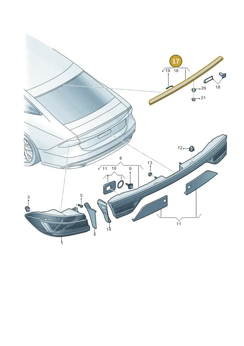 4K8945097 — Audi A7 Sportback (2018-2025) diagram 435945000, position 17