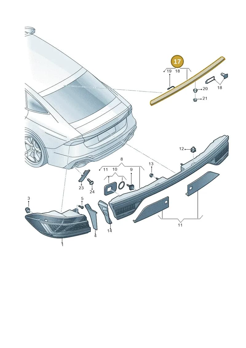 4K8945097 — Audi RS7 Sportback (2019-2025) diagram 538945000, position 17