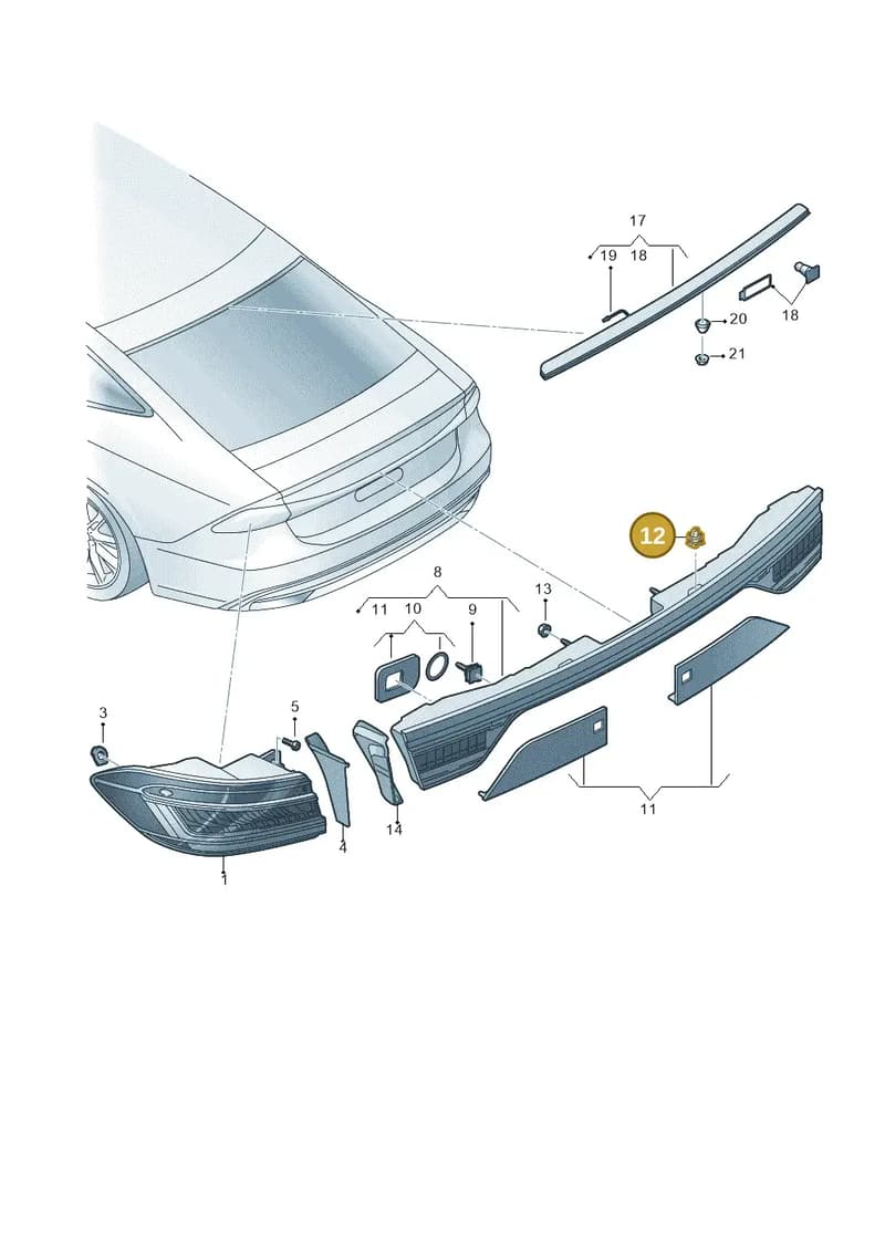 4K8945230 — Audi A7 Sportback (2018-2025) diagram 435945000, position 12