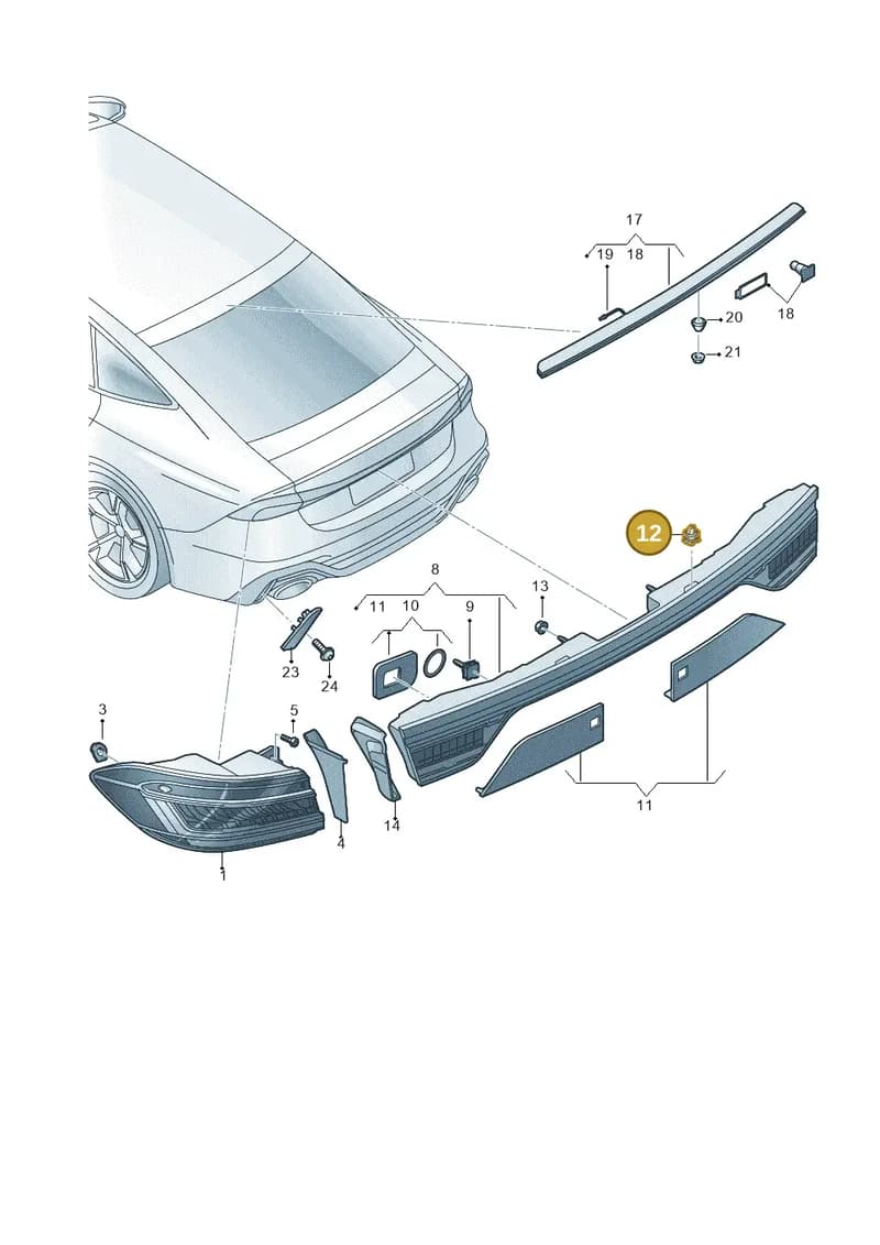 4K8945230 — Audi RS7 Sportback (2019-2025) diagram 538945000, position 12