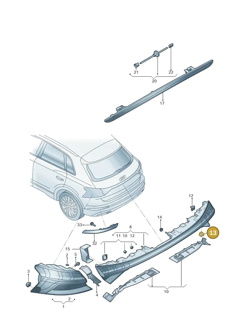 4K8945230A — Audi Q5 e-tron (2021-) diagram 89d945000, position 13