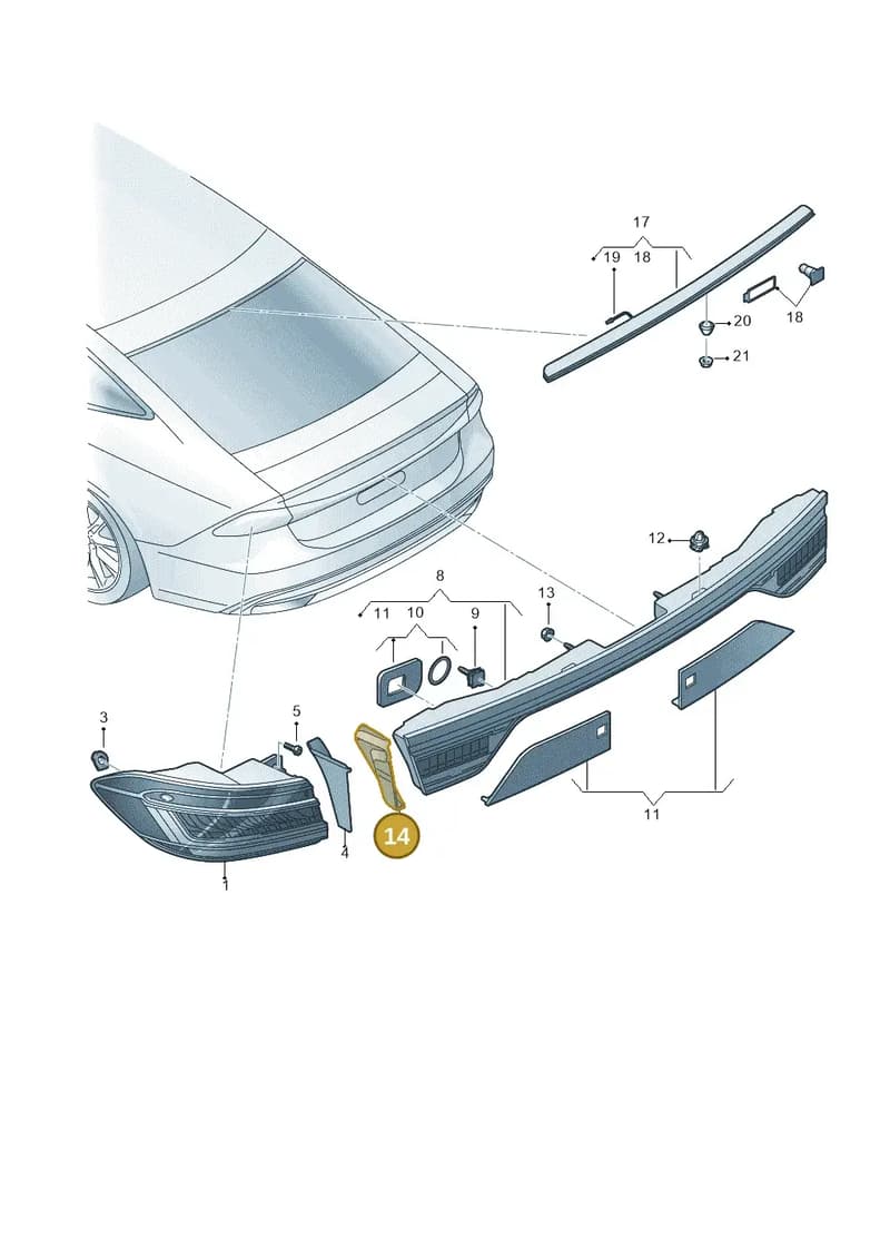 4K8945256 — Audi A7 Sportback (2018-2025) diagram 435945000, position 14