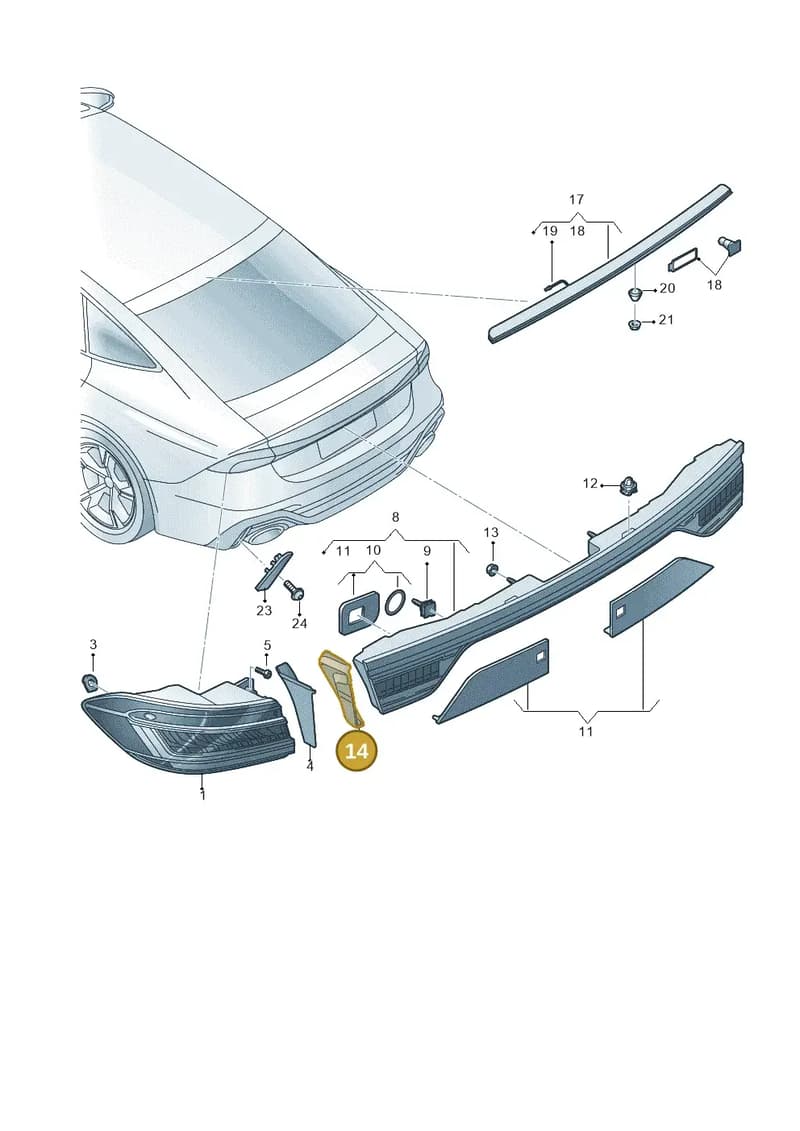 4K8945256 — Audi RS7 Sportback (2019-2025) diagram 538945000, position 14