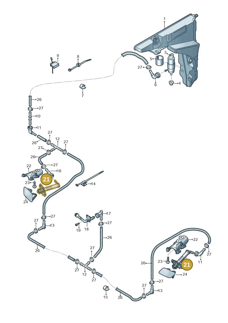 4K8955101 — Audi A7 Sportback (2018-2025) diagram 435955300, position 21
