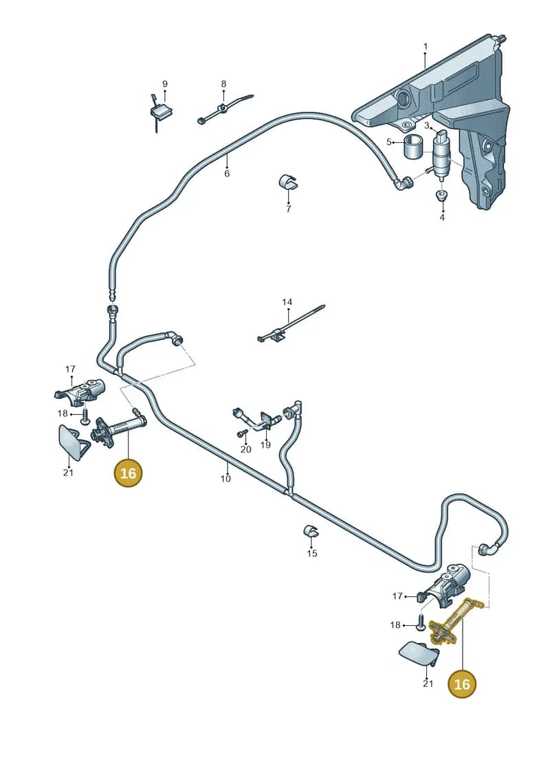 4K8955101 — Audi RS6 Avant (2019-2025) diagram 435955035, position 16