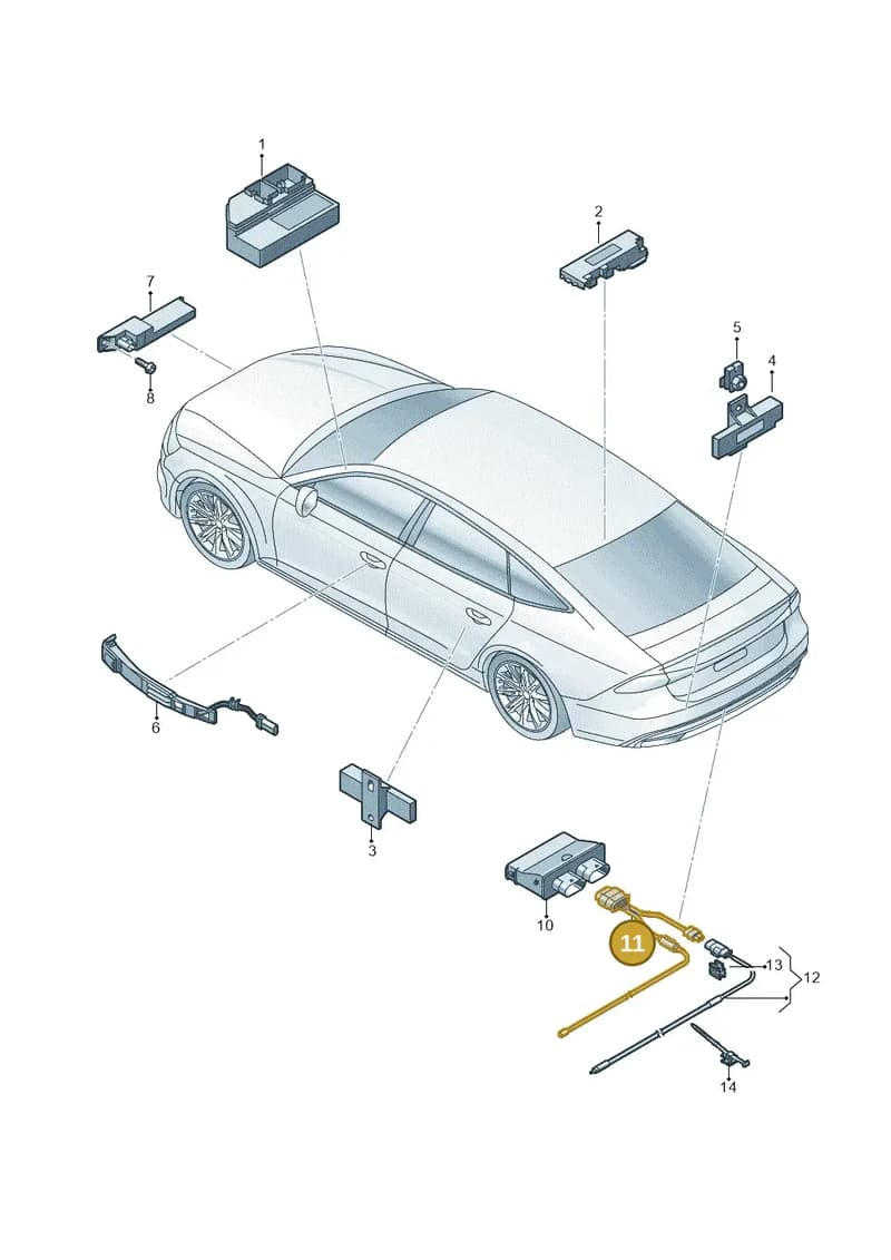 4K8962239A — Audi A7 Sportback (2018-2025) diagram 435909000, position 11