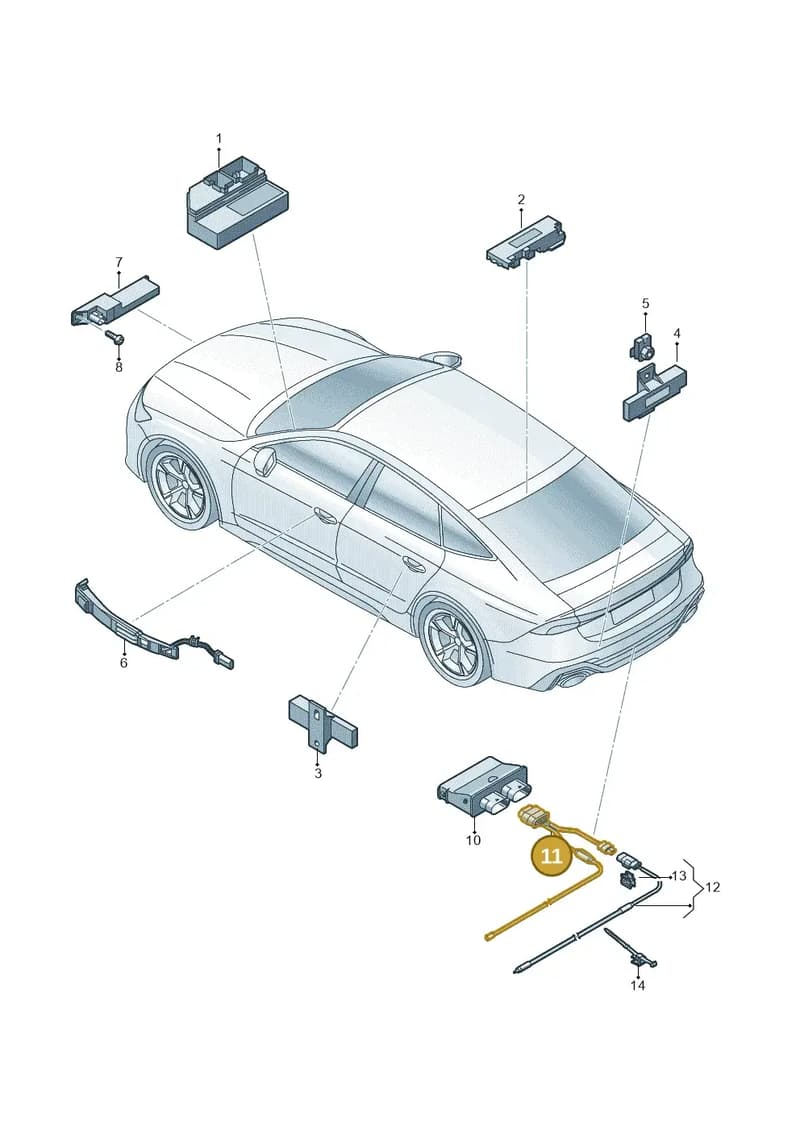 4K8962239A — Audi RS7 Sportback (2019-2025) diagram 538909100, position 11